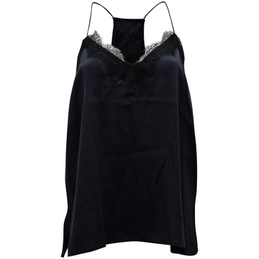 lace trim camisole in black silk