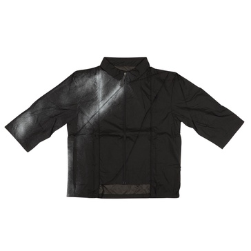 men's black spray paint logo track shirt