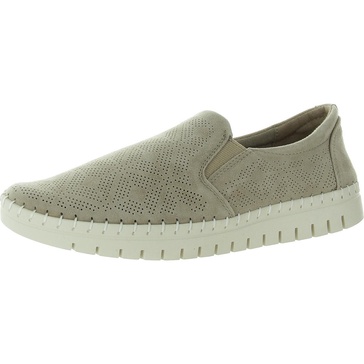 womens perforated leather flat shoes