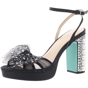 womens embellished manmade block heels