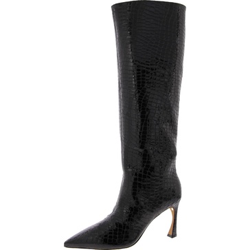 kyra womens pointed toe zipper knee-high boots