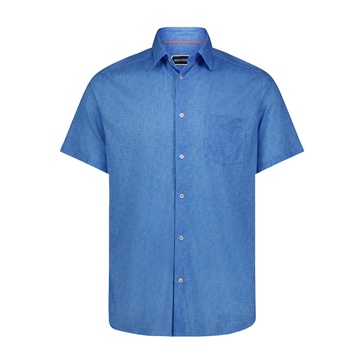blue stretch short sleeve shirt