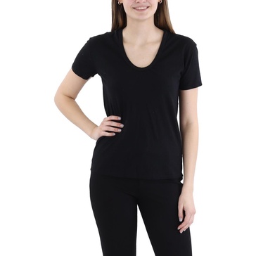 womens solid cotton pullover top