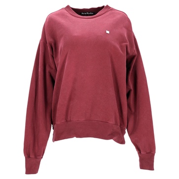 crew neck sweater in red cotton