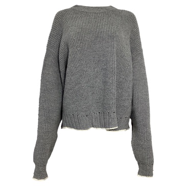 cutout sweater in grey wool