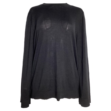 crewneck knit sweater in black silk