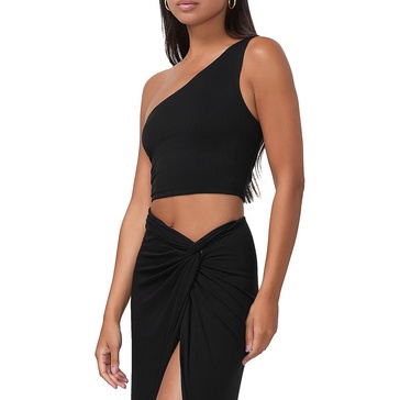 womens asymmetric rayon cropped