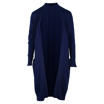 open front cardigan in blue cashmere