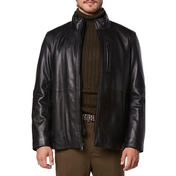 mens quilted leather leather jacket