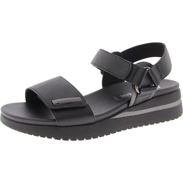womens adjustable faux leather wedge sandals