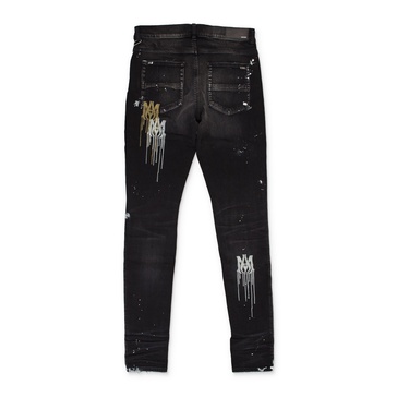 stencil aged black jeans