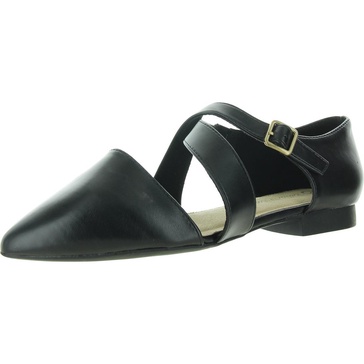 maddie womens strappy man made flat shoes