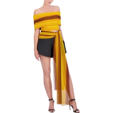 womens mesh ombre strapless top