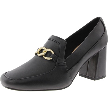 womens embellished leather loafer heels