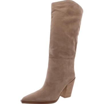 bronty womens suede pull on knee-high boots