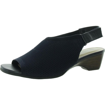 marin womens textured knit heeled ankle strap