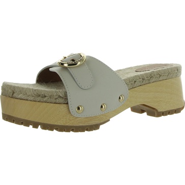 womens leather slip on block heel