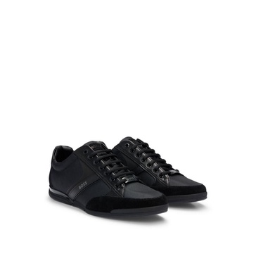 mixed-material trainers with suede and faux leather