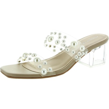 ice caps womens embellished man made block heel