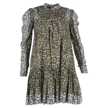 amira leopard-print mini dress in multicolor cotton