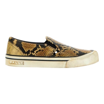leory 6304175 men's snakeskin-effect leather sneakers