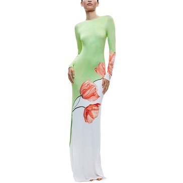 delora womens colorblock floral print maxi dress