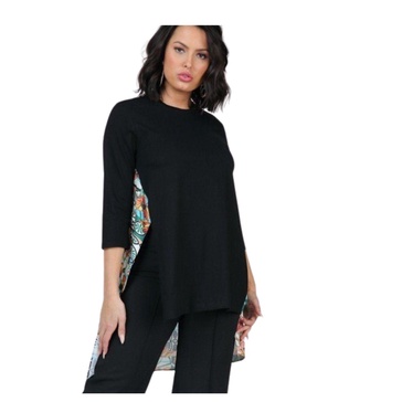 asymmetrical print high low top