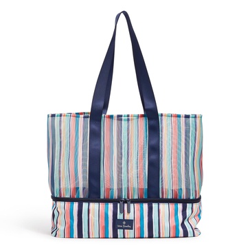 outlet mesh dual compartment tote