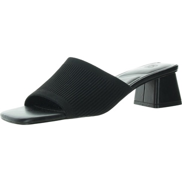 womens ribbed knit block heel