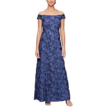 womens off the shoulder floral evening dress