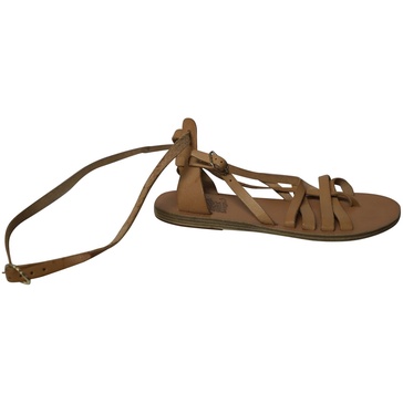 strappy gladiator sandals in nude leather