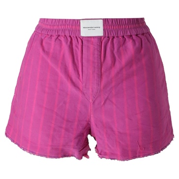 logo striped shorts in pink cotton