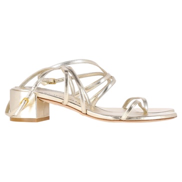 ankle strap block heel sandals in silver leather