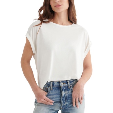 womens crewneck cuff sleeve pullover top