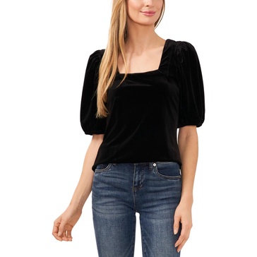 womens velvet square neck blouse