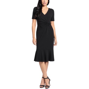 womens gathered knee length bodycon dress