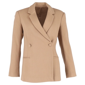 double breasted blazer in beige wool