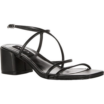 womens faux leather open toe block heel