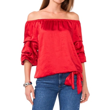 womens side tie satin blouse