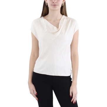 womens cowl neck cap sleeve blouse
