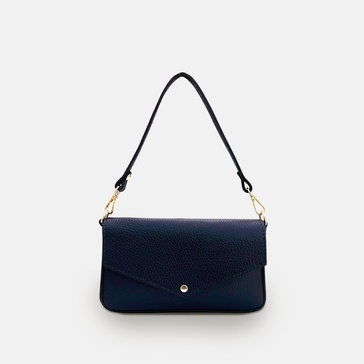 the munro navy leather shoulder bag