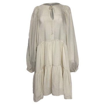 anine  bing madison tiered mini dress in white silk