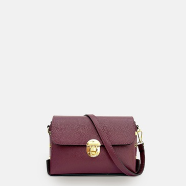 the bloxsome plum leather crossbody bag
