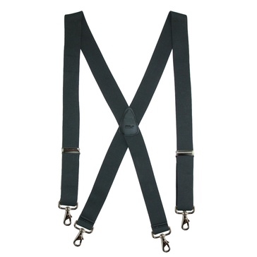 men's elastic solid color x-back suspender with swivel hook ends