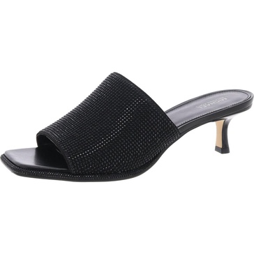 lara kitten womens rhinestone peep-toe mule sandals