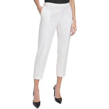 womens comfort waist polyester cropped pants