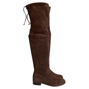 lowland over-the-knee boots in brown suede