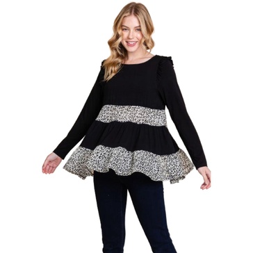solid tiered fashion top