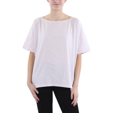 womens bateau neck hi-low blouse