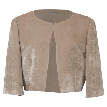 cropped jacket in beige velvet
